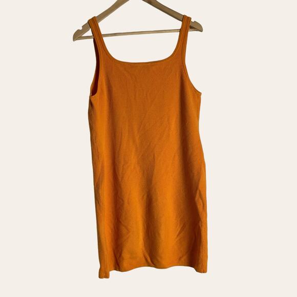 Victor Glemaud Peach Orange Wool Jersey Sleeveless Scoop Neck Mini Dress Size L - Picture 11 of 13